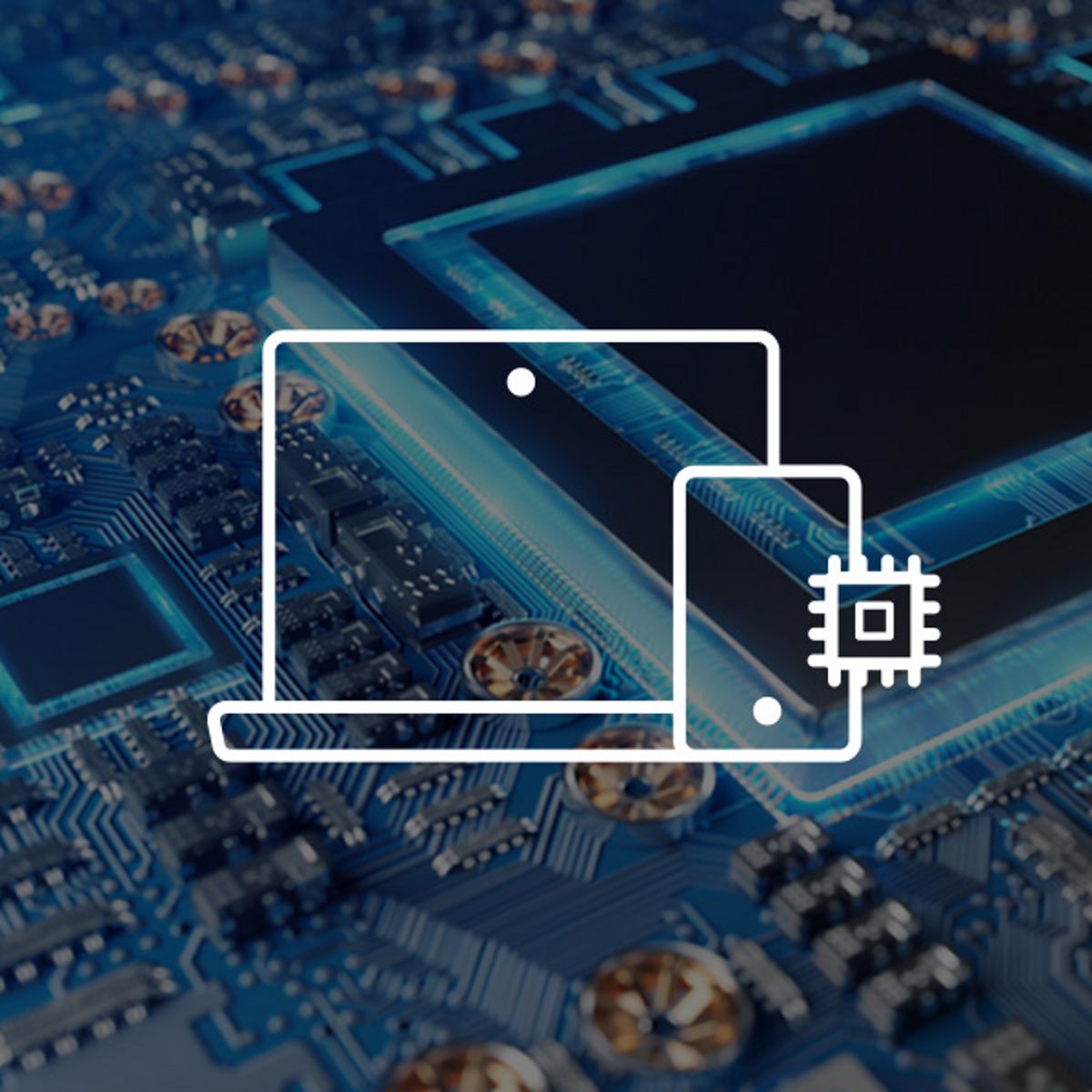 Icono de la industria de los microchips electrónicos