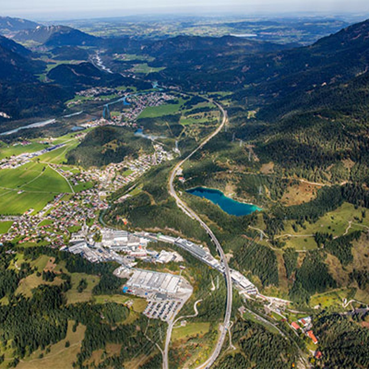 Aerial photo of Reutte