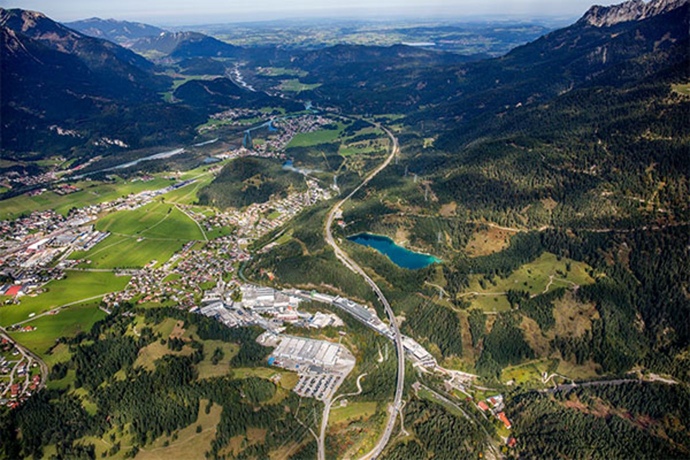 Plansee aerial photo of Reutte