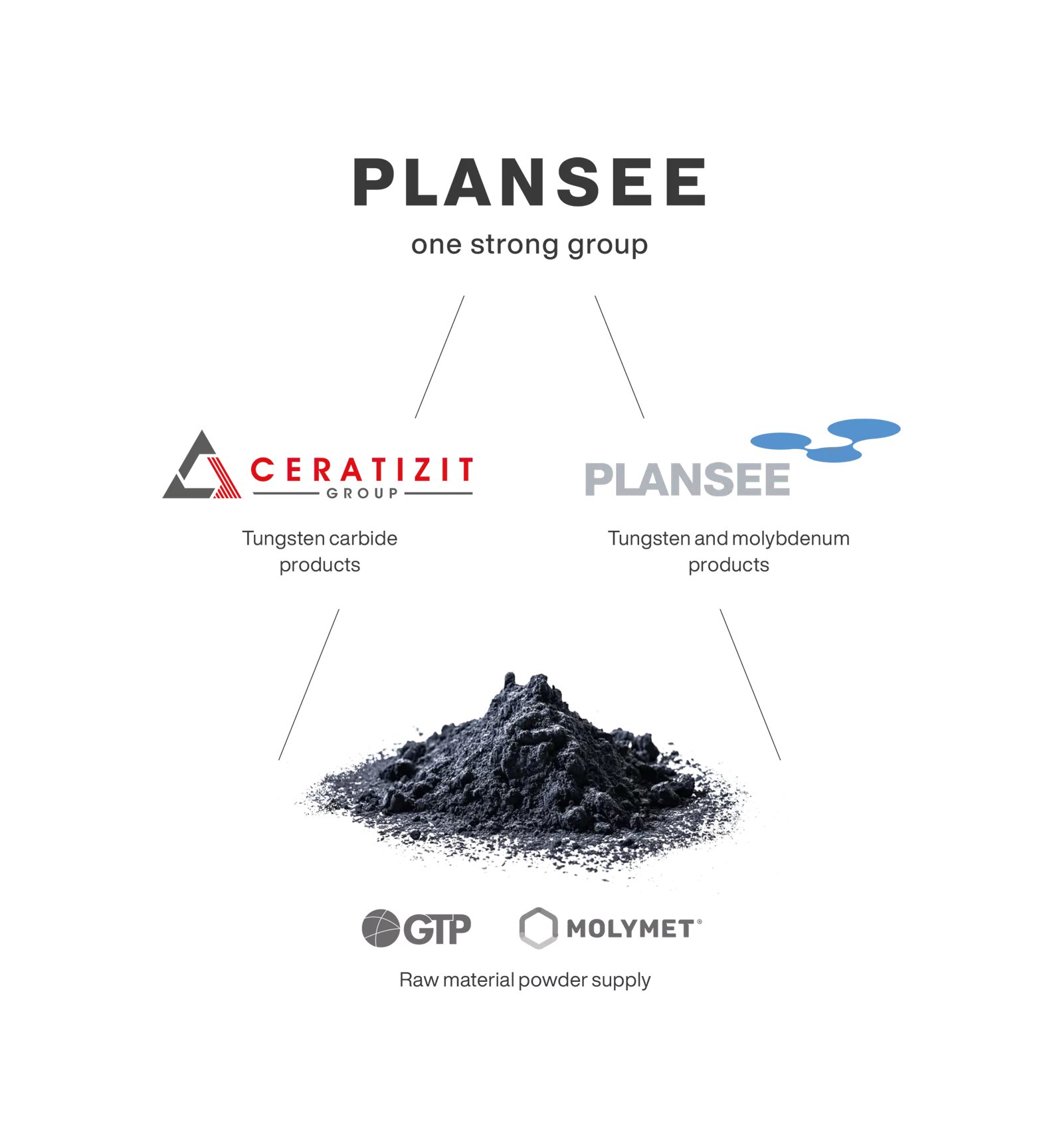 Plansee Group 产品组合组织结构图