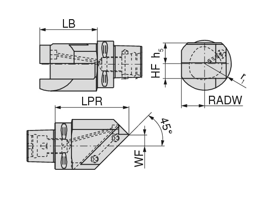 CoreLine – Square section adapter 45° | CERATIZIT