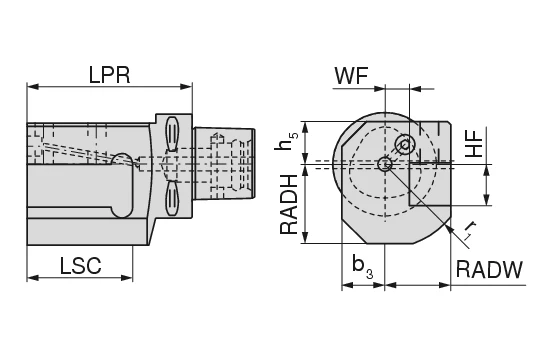 CoreLine – Square section adapter, single face | CERATIZIT