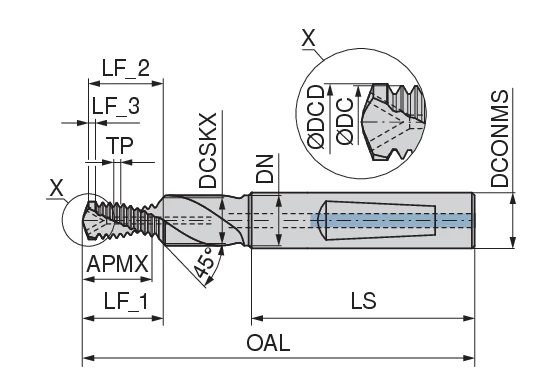 MonoThread – Drill thread milling cutter with chamfer facet – BGF ...