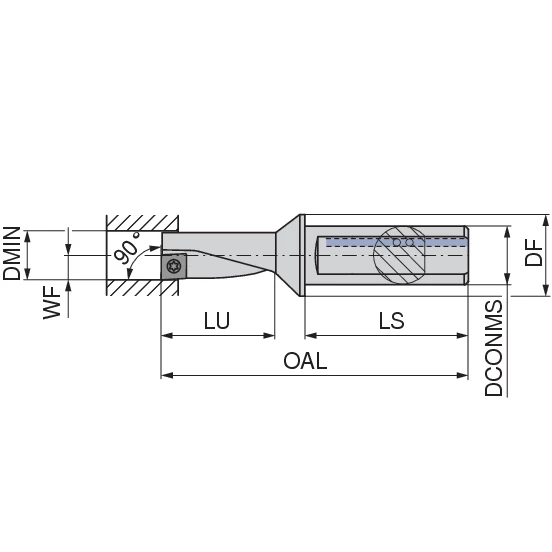 OSG CERATIZIT 多機能旋削ツール ECC 32R-2.25D 17 EcoCut – Drilling and turning tool – Classic 2,25xD | CERATIZIT