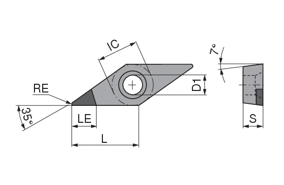 CoreLine – PCD turning indexable insert – VCGW | CERATIZIT